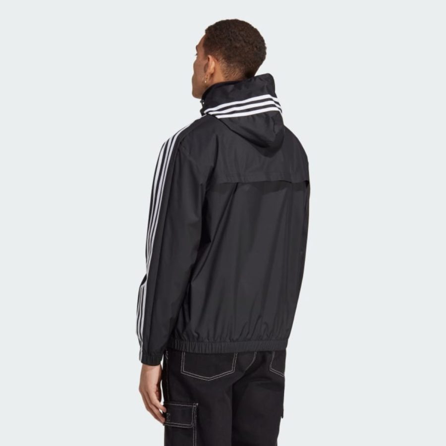 áo adidas essentials 3-stripes woven windbreaker - black ib0384