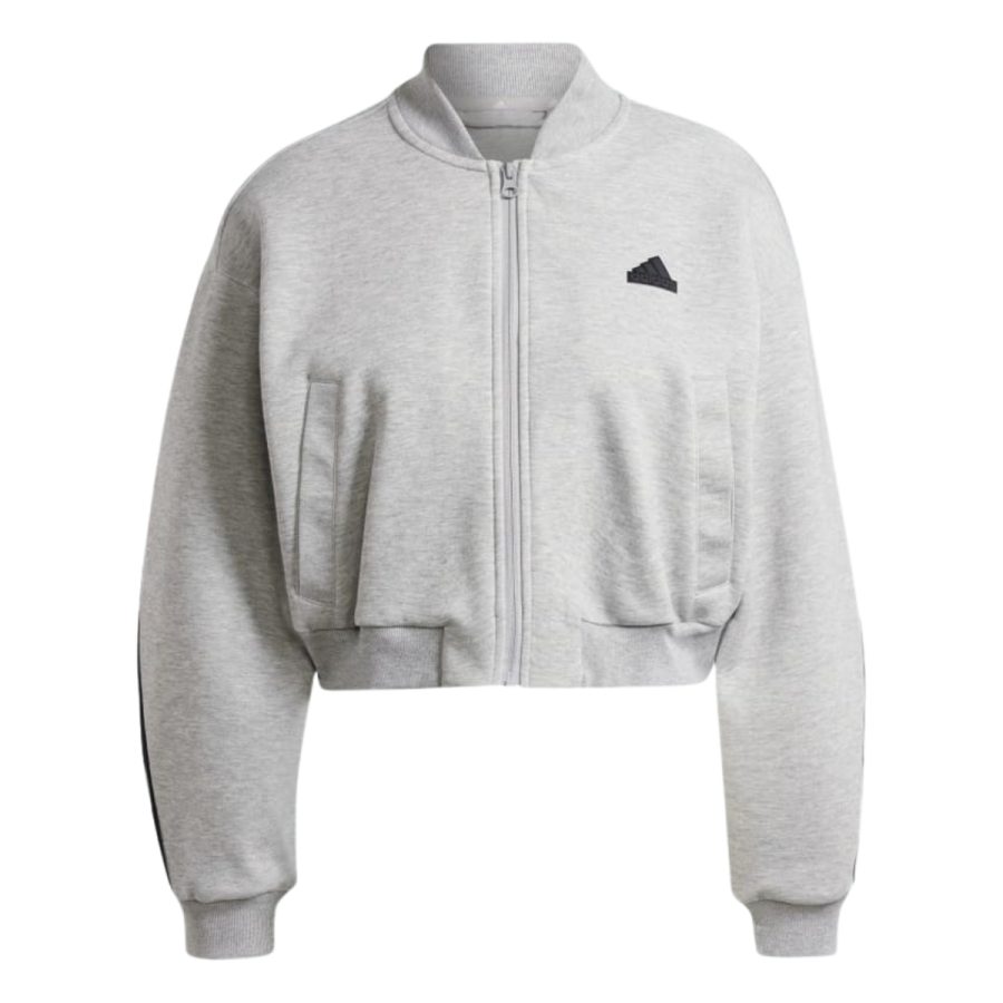 áo adidas future icons 3-stripes bomber jacket - medium grey heather iw5251