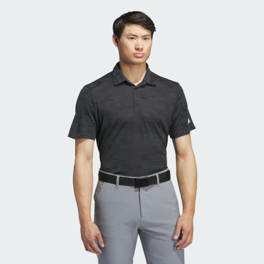 áo adidas ultimate365 textured stripe polo shirt - carbon iw1411