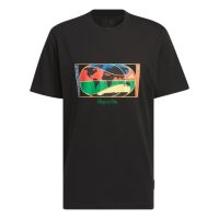 áo adidas worldwide hoops global graphic tee - black ix0105