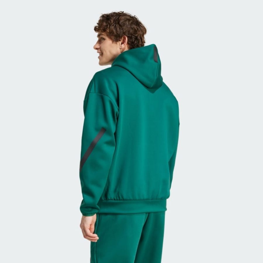 áo adidas z.n.e. full-zip hooded track jacket - collegiate green jf6539