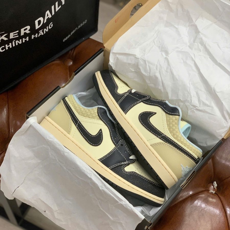 giày air jordan 1 low se 'coconut milk black' hq3437-101