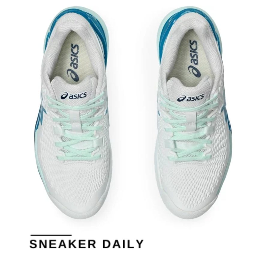 giày asics gel resolution 9 'white teal blue' 1042a208-102