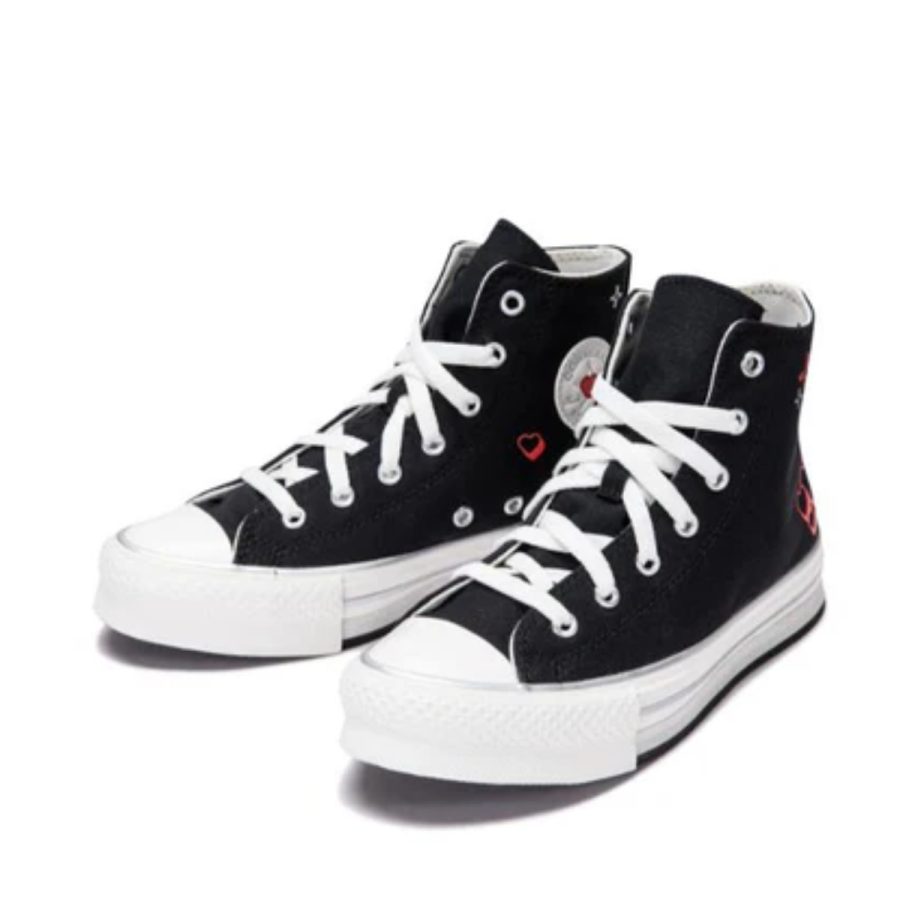 giày converse chuck taylor all star eva lift platform y2k heart high top 'black' a09121c