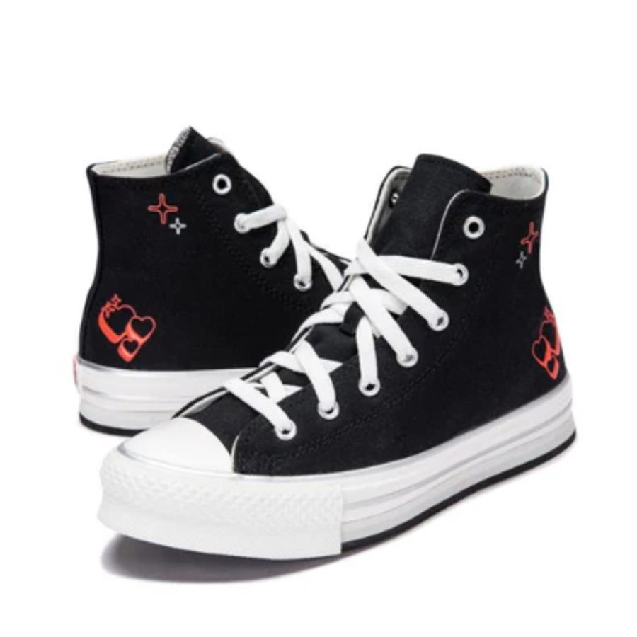 giày converse chuck taylor all star eva lift platform y2k heart high top 'black' a09121c