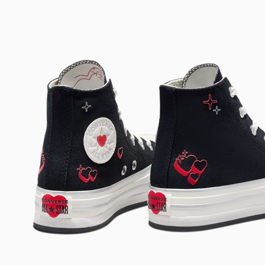 giày converse chuck taylor all star eva lift platform y2k heart high top 'black' a09121c