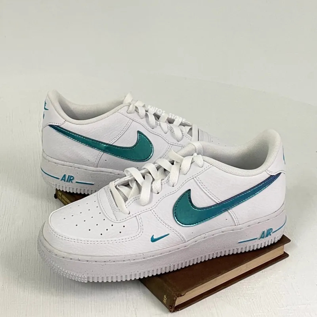 HOT Giày Nike White And Turquoise Air Force Giày Nike Air Force