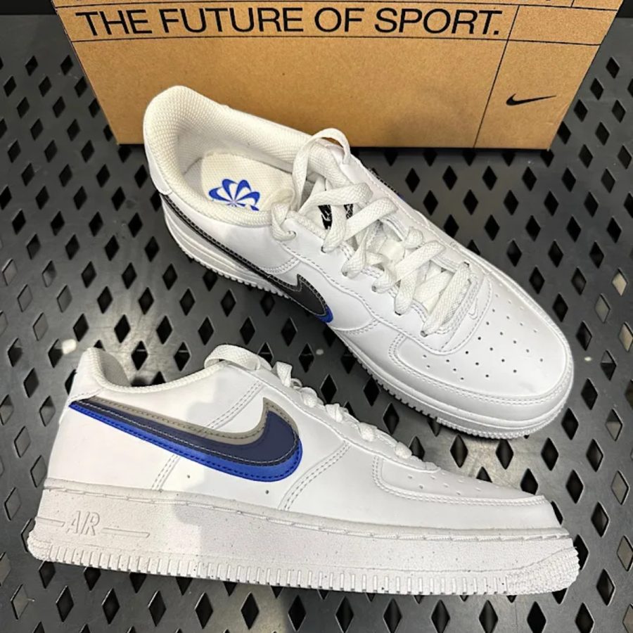 giày nike air force 1 low impact next nature double swoosh 'white black blue' fd0688-100