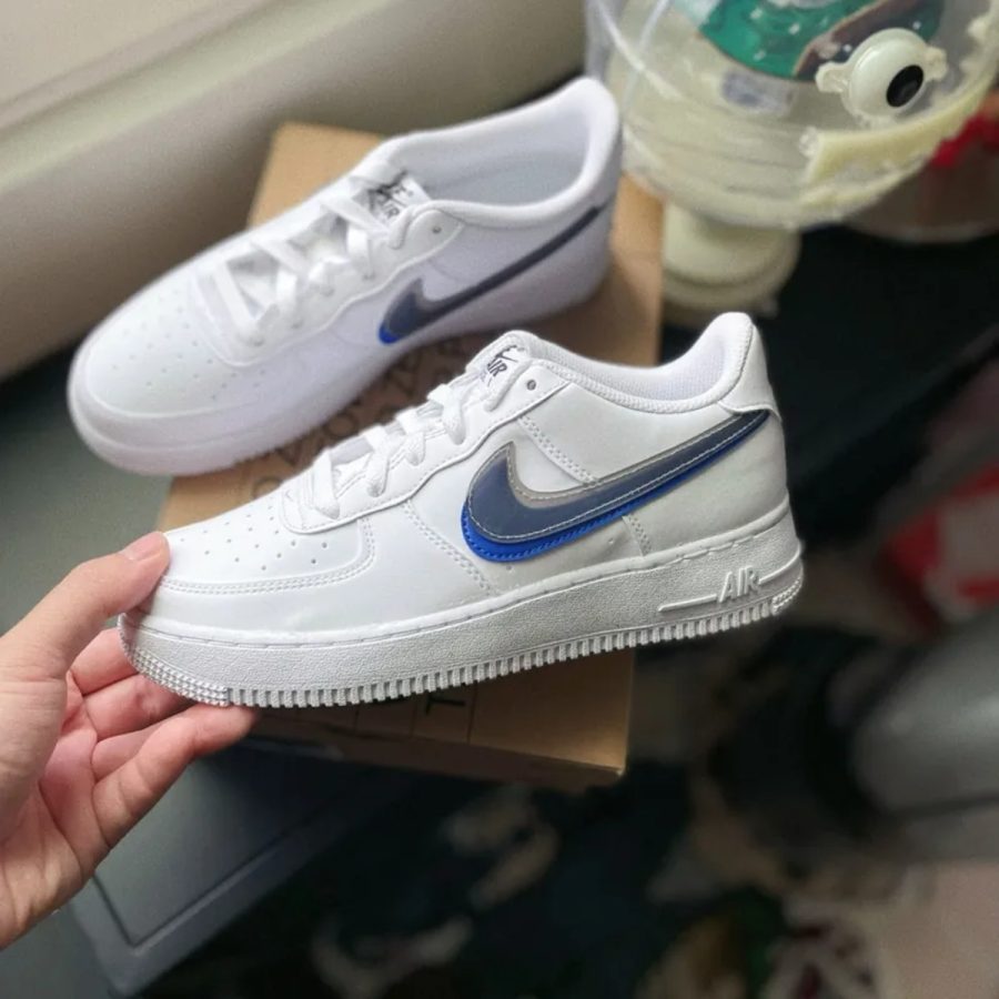 giày nike air force 1 low impact next nature double swoosh 'white black blue' fd0688-100