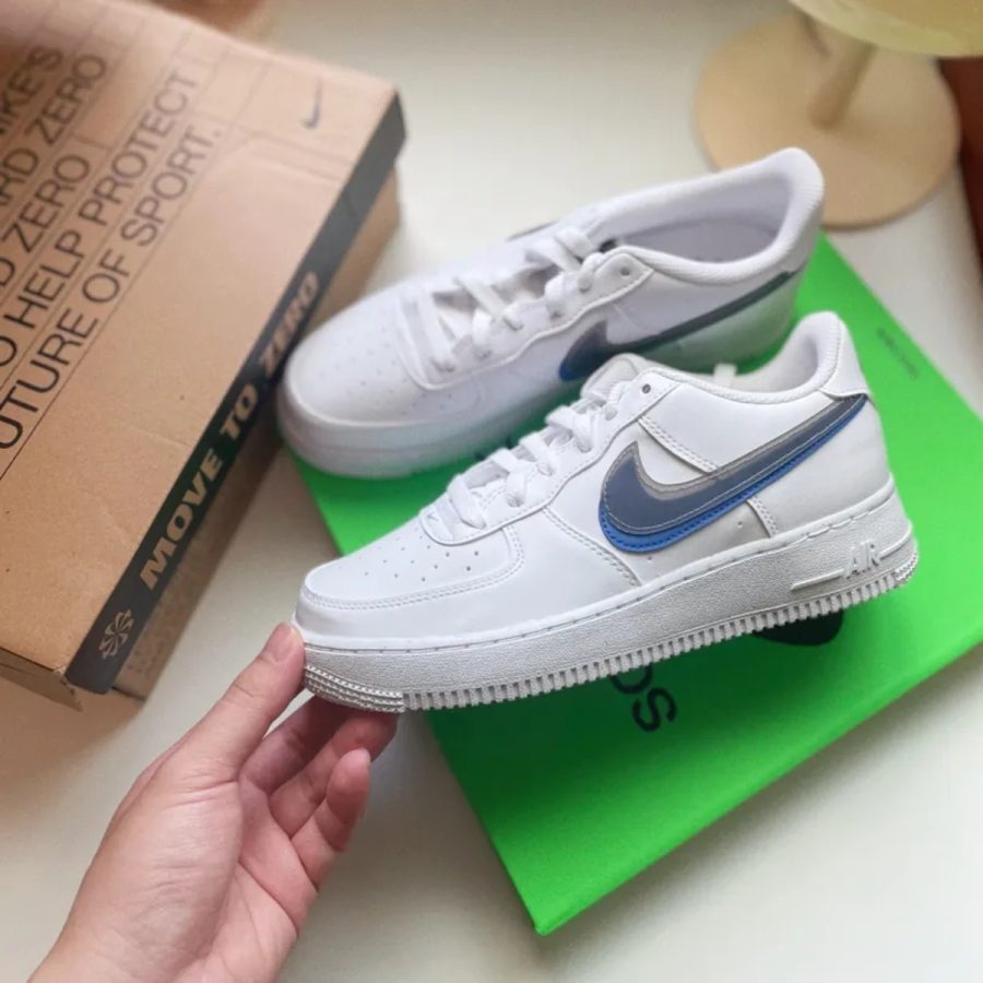 giày nike air force 1 low impact next nature double swoosh 'white black blue' fd0688-100