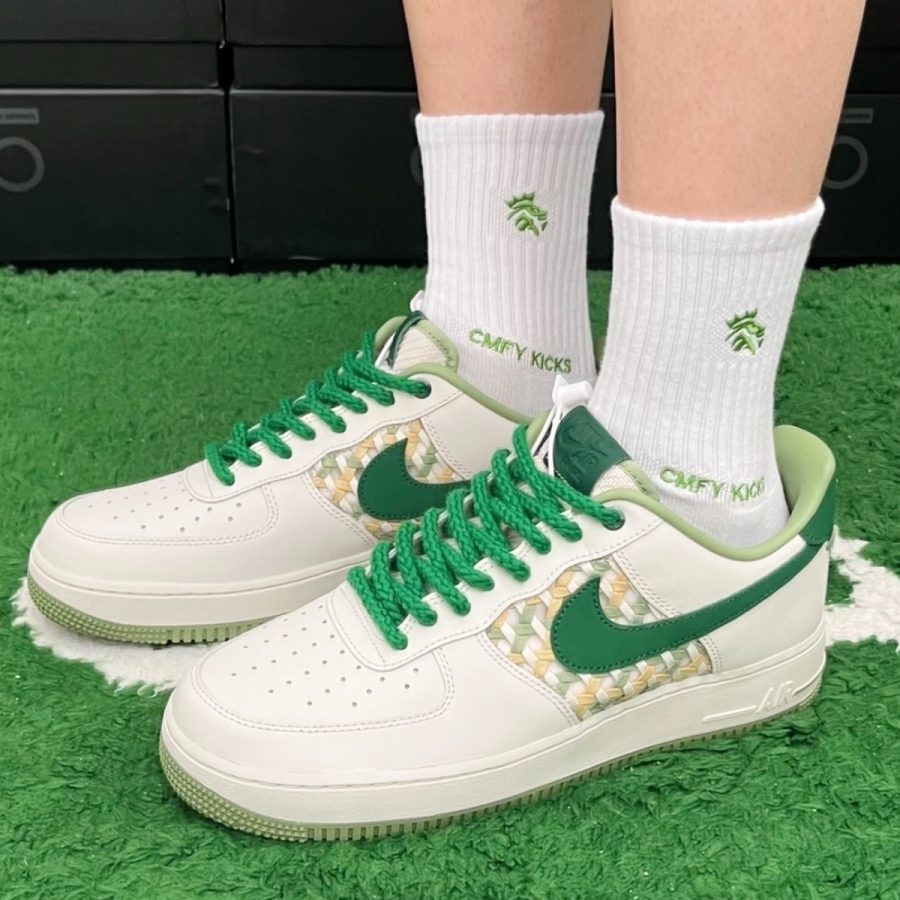 giày nike air force 1 low 'nai-ke light bone gorge green' fn0369-100