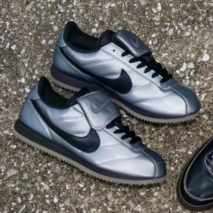 giày nike cortez leather se 'metallic cool grey black' hq3490-099