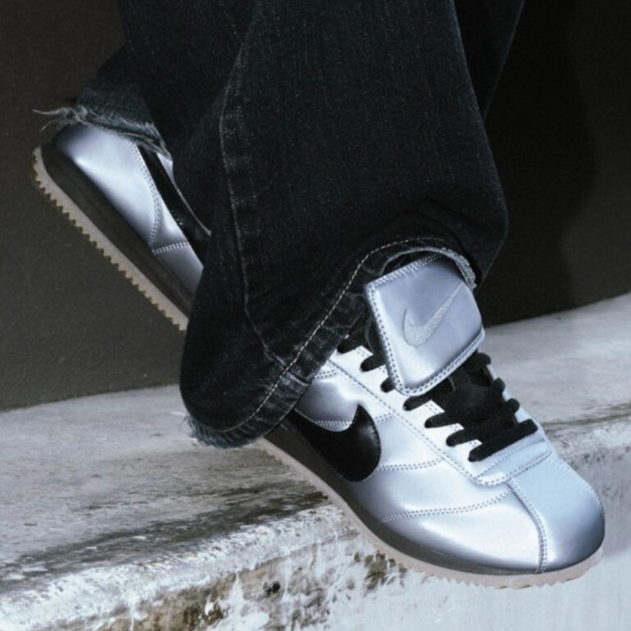 giày nike cortez leather se 'metallic cool grey black' hq3490-099