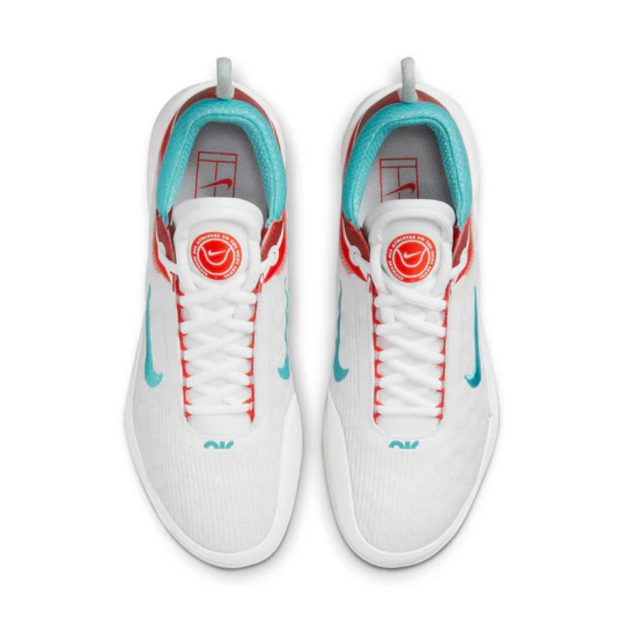 giày nike court zoom nxt 'white habanero red washed teal' dh0219-136