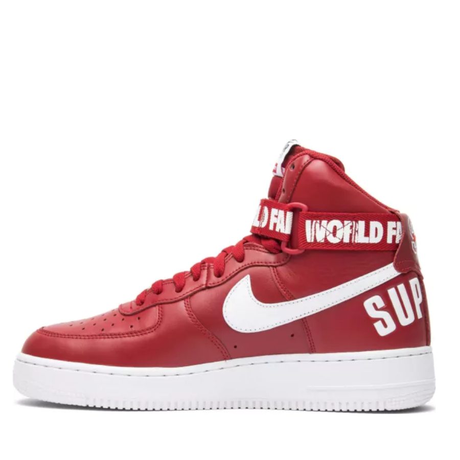 giày nike x supreme air force 1 high ‘world famous red’ 698696-610