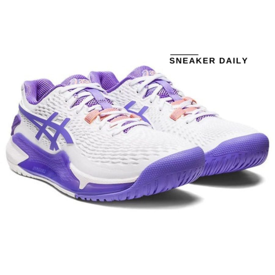 giày (wmns) asics gel resolution 9 'white amethyst' 1042a208-101