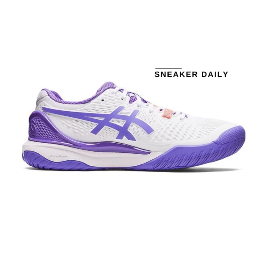 giày (wmns) asics gel resolution 9 'white amethyst' 1042a208-101