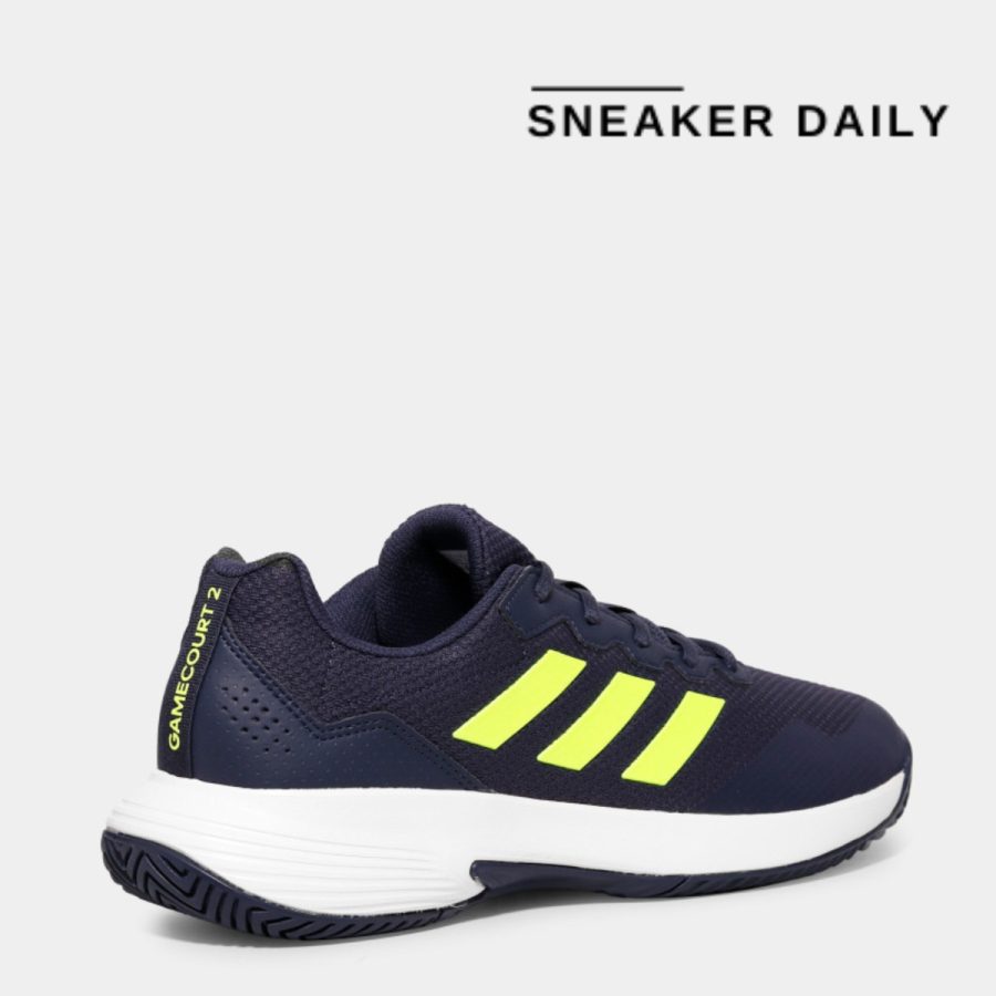 giày adidas gamecourt 2.0 'shadow navy lucid lemon' ie0854