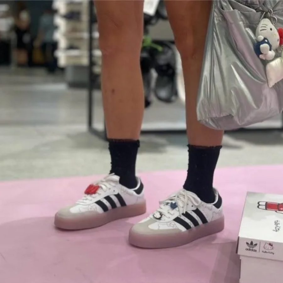 giày adidas x hello kitty sambae 'white black clear pink' ig4450