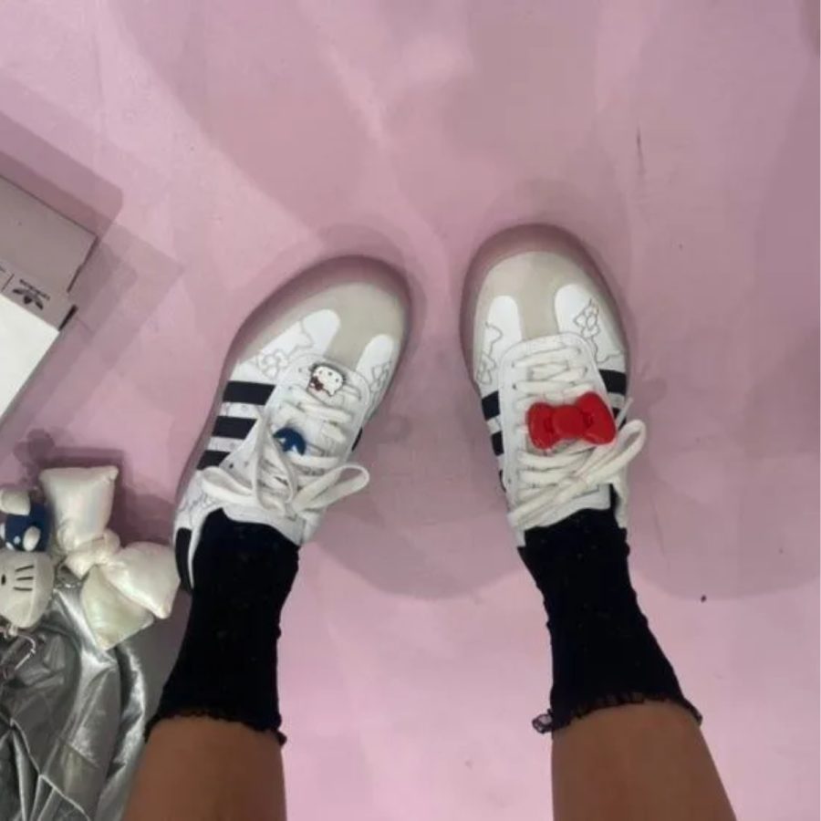 giày adidas x hello kitty sambae 'white black clear pink' ig4450