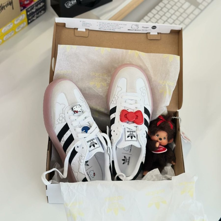 giày adidas x hello kitty sambae 'white black clear pink' ig4450