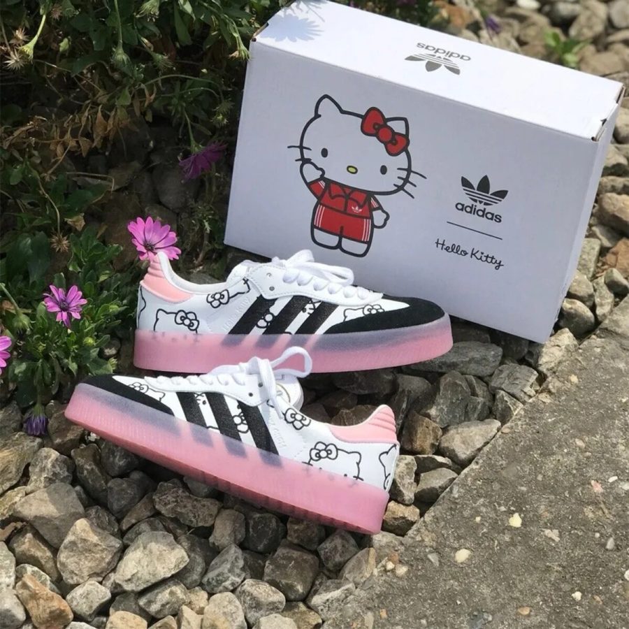 giày adidas x hello kitty sambae 'white black clear pink' ig4450