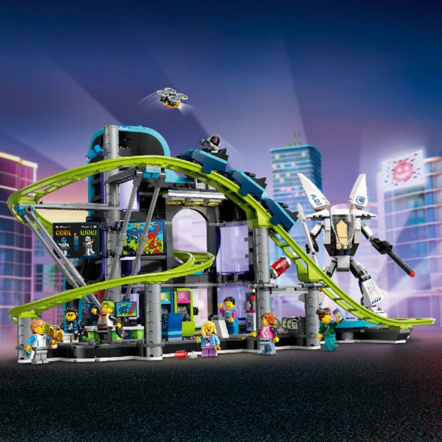 lego city công viên tàu lượn siêu tốc robot world 60421