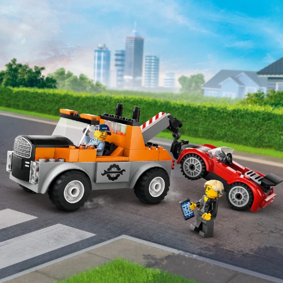 lego city xe tải đầu kéo và xe thể thao 60435