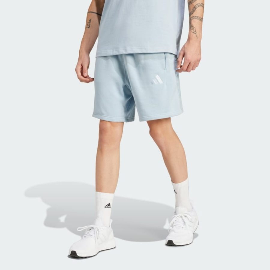 quần adidas all szn fleece graphic shorts - wonder blue iy6603