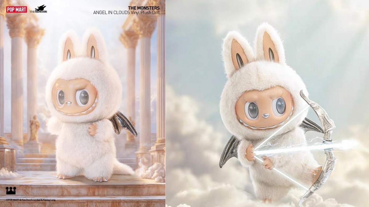 the monsters labubu angel in clouds vinyl face doll - tác phẩm nghệ thuật độc đáo the monsters labubu angel in clouds vinyl face doll 1