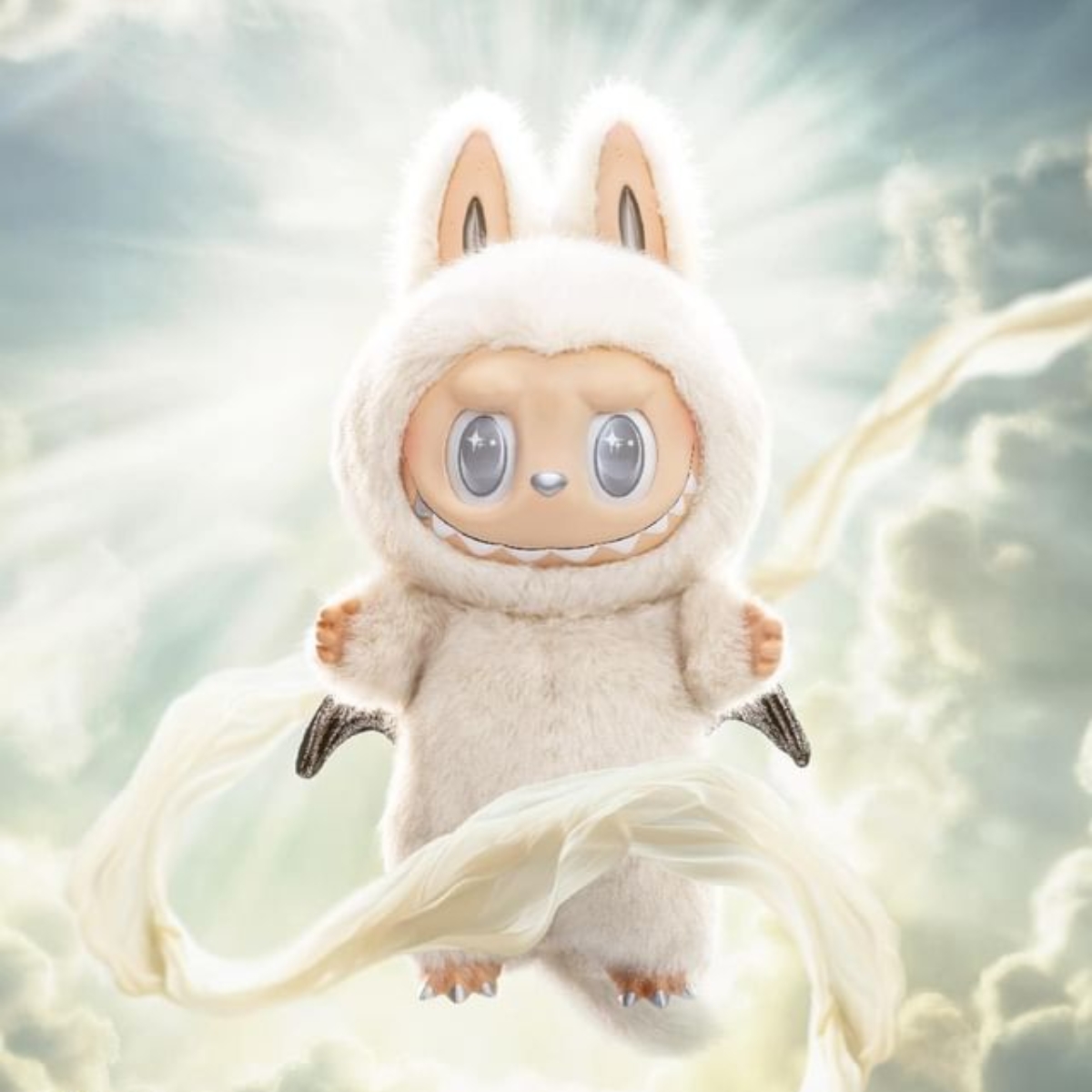 the monsters labubu angel in clouds vinyl face doll 3