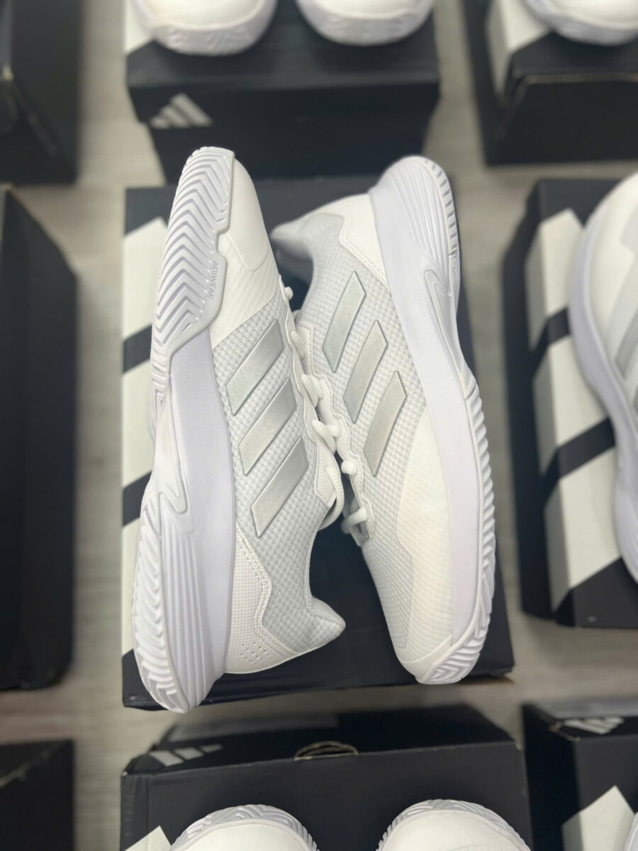 giày tennis/pickleball adidas gamecourt 2.0 'white silver metallic' hq8476