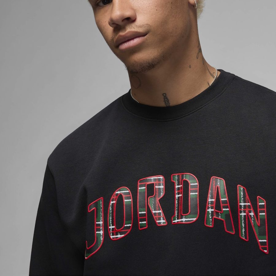 áo air jordan essentials fleece crew-neck sweatshirt 'black' fv7460-010