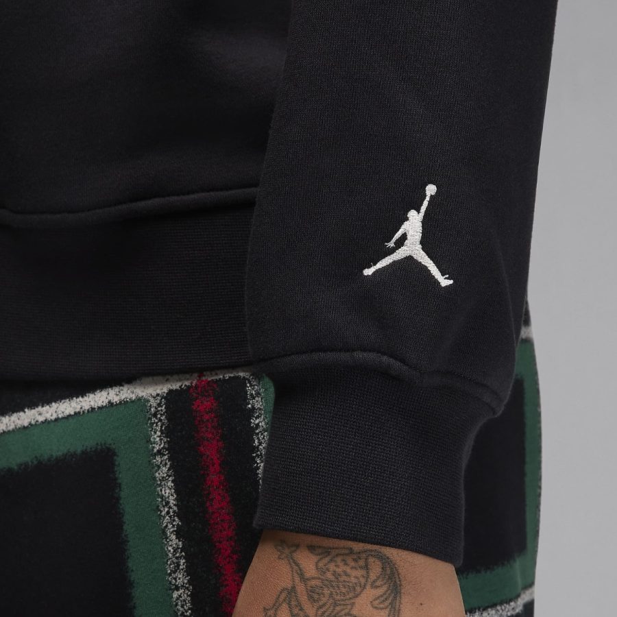 áo air jordan essentials fleece crew-neck sweatshirt 'black' fv7460-010