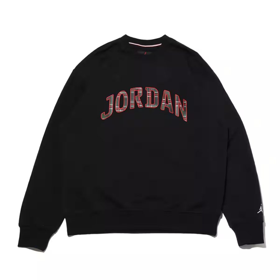 áo air jordan essentials fleece crew-neck sweatshirt 'black' fv7460-010