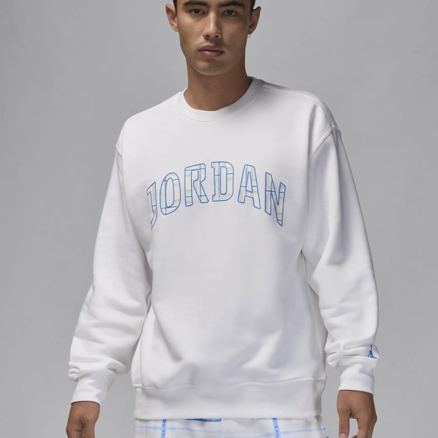 áo air jordan essentials fleece crew-neck sweatshirt 'white' fv7460-100