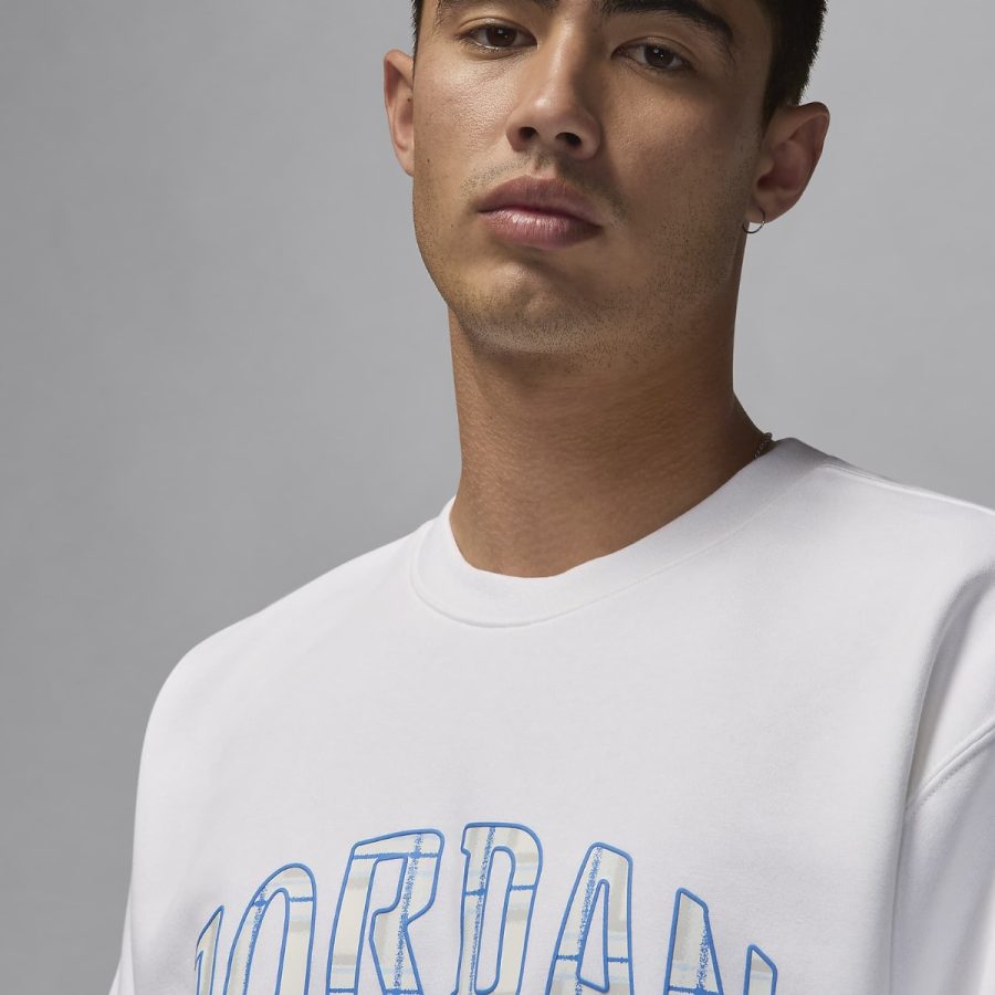 áo air jordan essentials fleece crew-neck sweatshirt 'white' fv7460-100