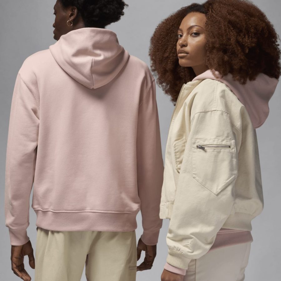 áo air jordan wordmark fleece pullover hoodie 'pink oxford' fz3952-601