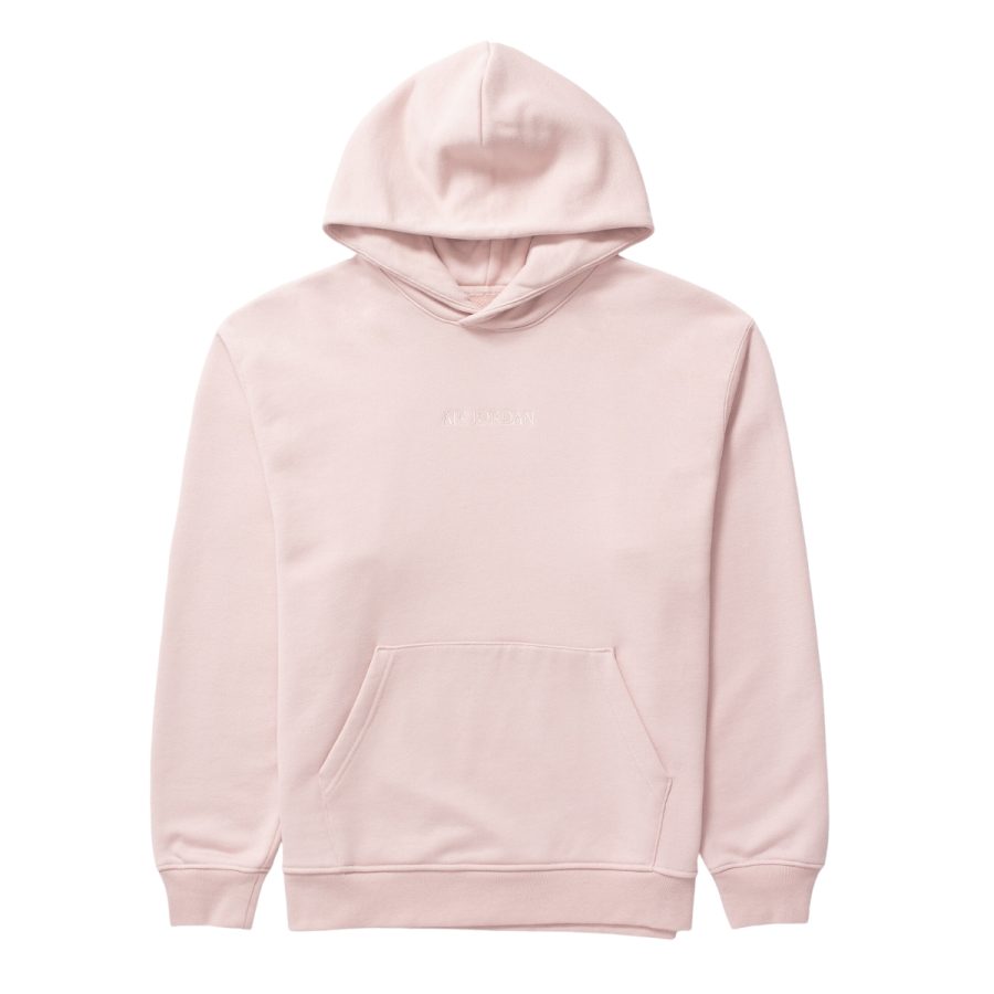 áo air jordan wordmark fleece pullover hoodie 'pink oxford' fz3952-601