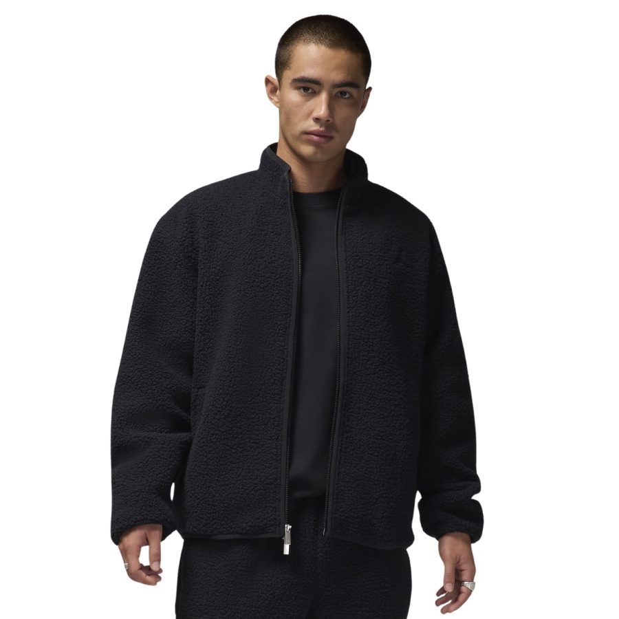 áo jordan flight men's high-pile fleece jacket 'black' fv7448-010