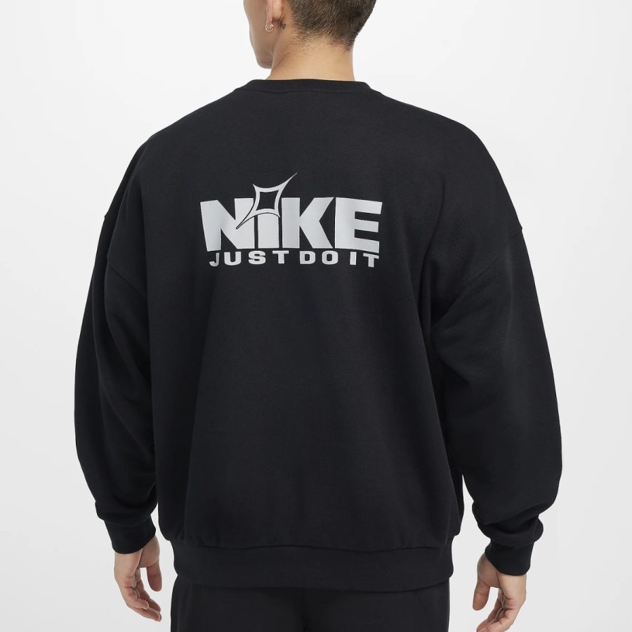 áo nike club men's oversized crew-neck sweatshirt 'black' hq2962-010