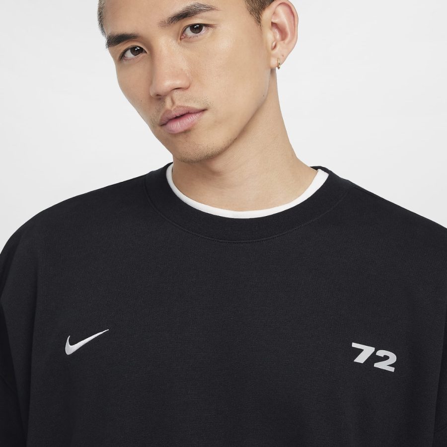 áo nike club men's oversized crew-neck sweatshirt 'black' hq2962-010