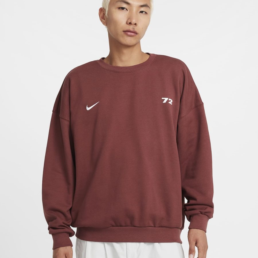 áo nike club men's oversized crew-neck sweatshirt 'red' hq2962-231