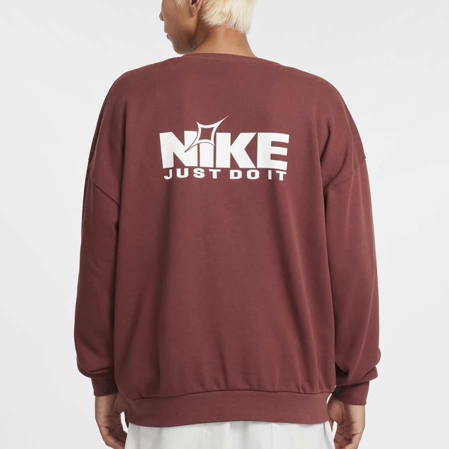 áo nike club men's oversized crew-neck sweatshirt 'red' hq2962-231