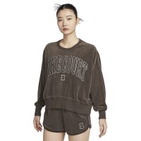 áo nike court heritage women's oversized crew neck graphic tennis sweatshirt baroque brown fq2243-237