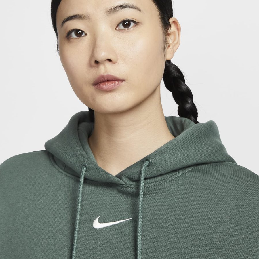 áo nike sportswear phoenix fleece women's oversized pullover hoodie vintage green dq5861-338