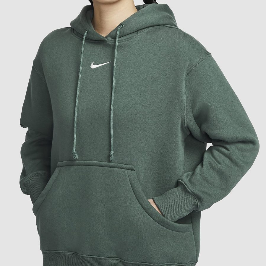 áo nike sportswear phoenix fleece women's oversized pullover hoodie vintage green dq5861-338