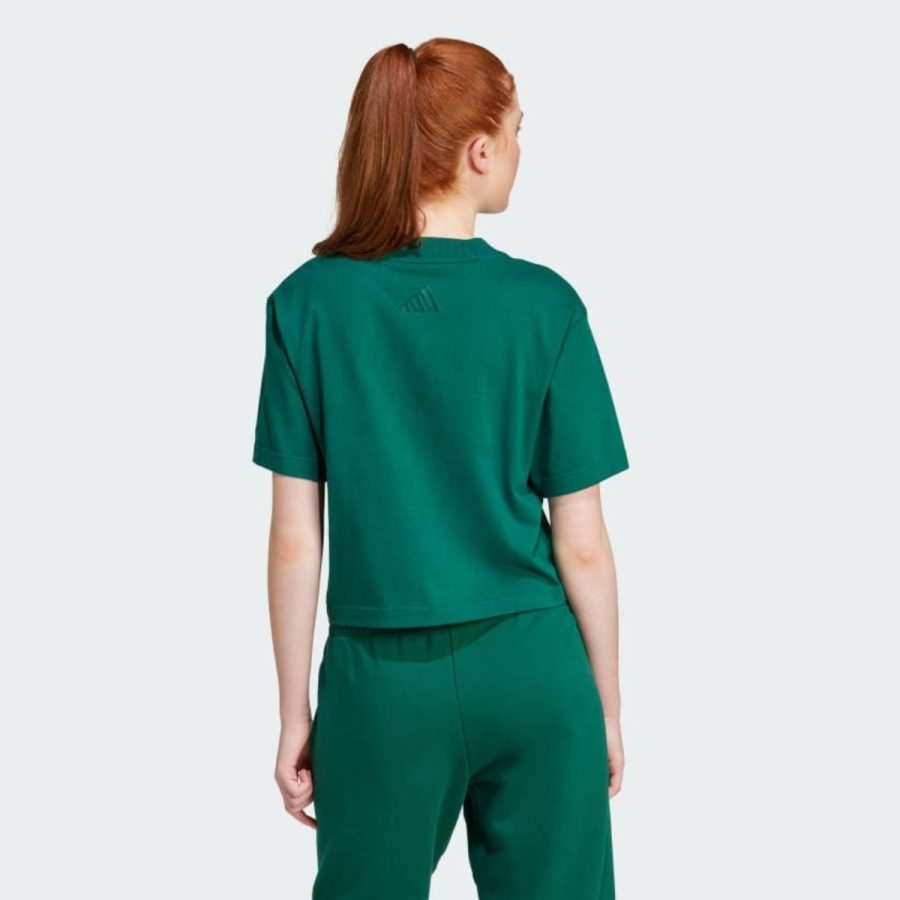 áo adidas all szn graphic loose tee - collegiate green iy6845