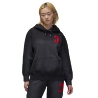 áo jordan flight fleece women's satin lined pullover hoodie 'black' fv7063-010