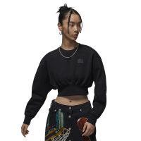 áo jordan flight fleece women's cropped sweatshirt 'black' fv7153-010